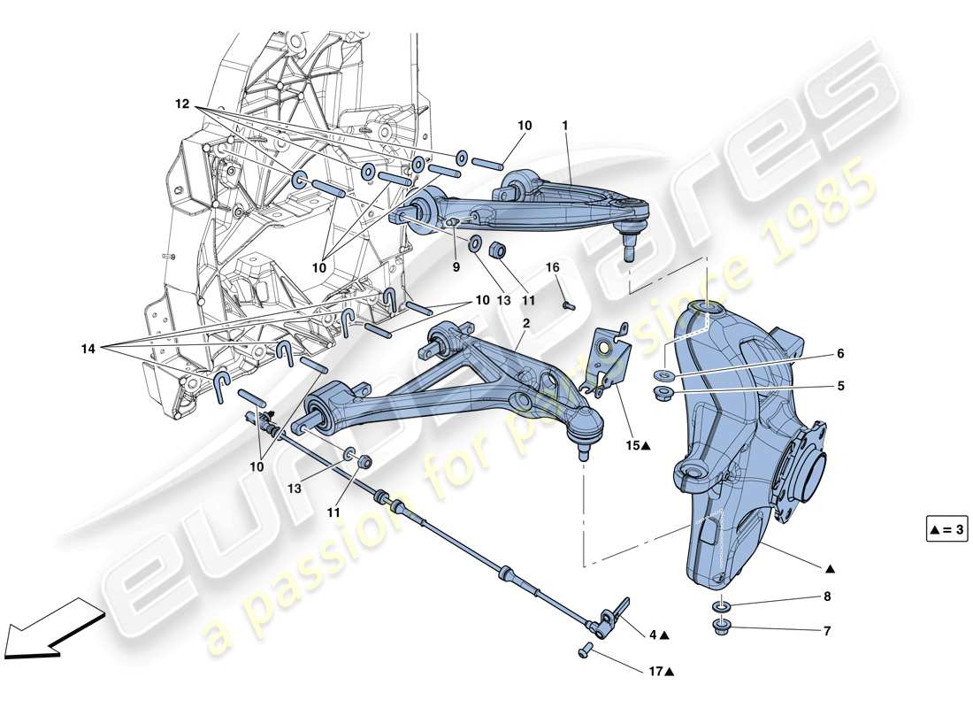 Ferrari F12 Berlinetta (Europe) FRONT SUSPENSION - ARMS Parts Diagram