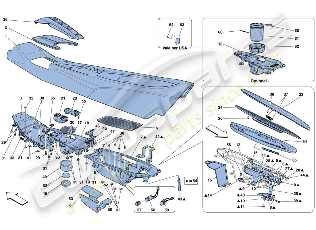 Ferrari F12 Berlinetta (Europe) TUNNEL - SUBSTRUCTURE AND ACCESSORIES Parts Diagram