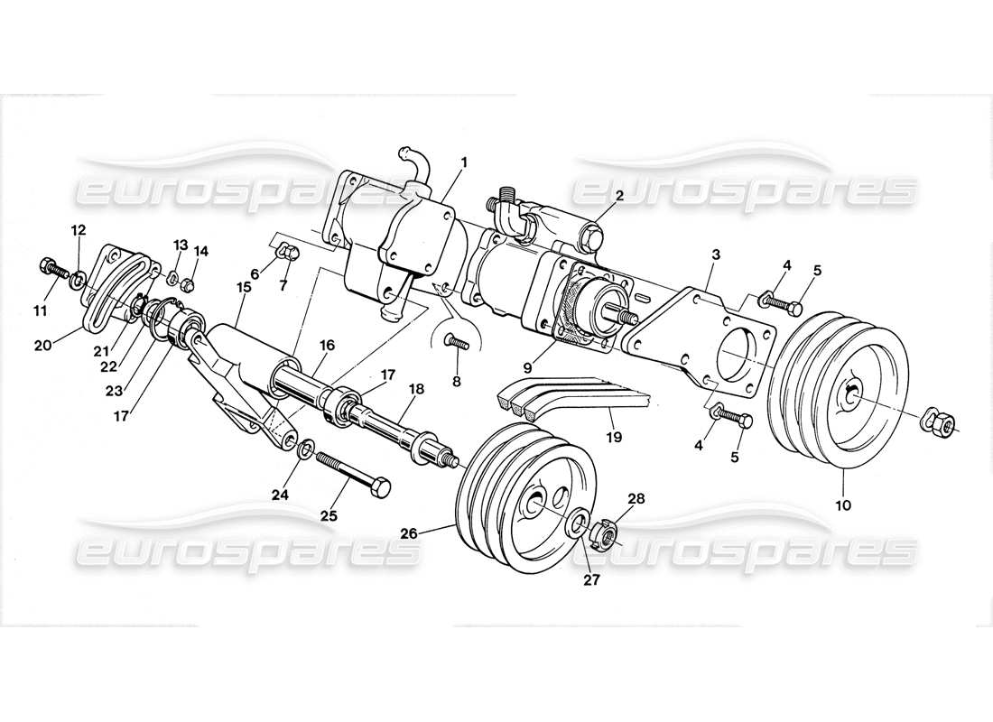 Lamborghini LM002 (1988) Steering Oil Pump Parts Diagram