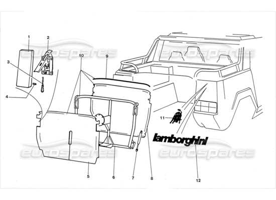 a part diagram from the Lamborghini LM002 (1988) parts catalogue