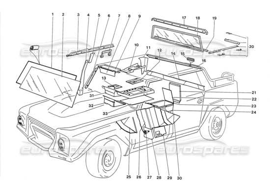 a part diagram from the Lamborghini LM002 (1988) parts catalogue