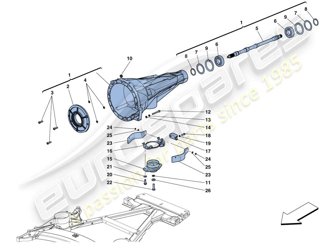 Ferrari F12 Berlinetta (RHD) Transmission Housing Parts Diagram