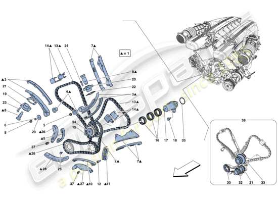a part diagram from the Ferrari F12 Berlinetta (RHD) parts catalogue
