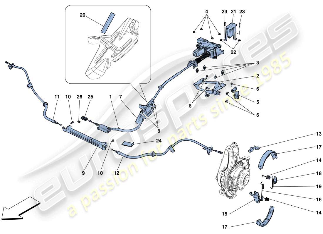 Ferrari F12 Berlinetta (USA) PARKING BRAKE CONTROL Parts Diagram