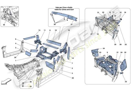 a part diagram from the Ferrari F12 parts catalogue