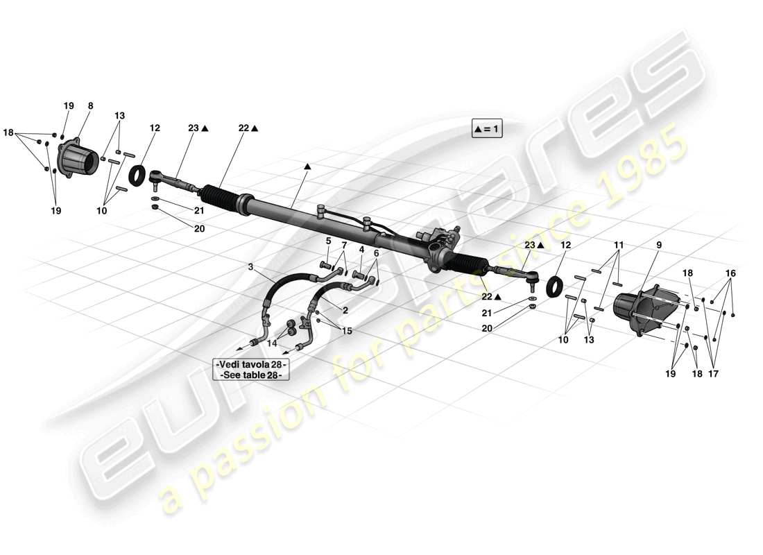 Ferrari LaFerrari (Europe) HYDRAULIC POWER STEERING BOX Parts Diagram