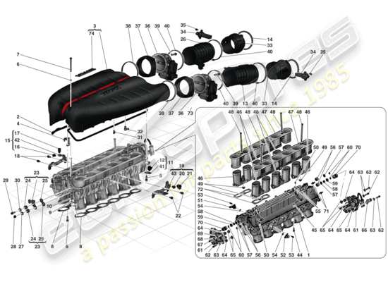 a part diagram from the Ferrari LaFerrari parts catalogue