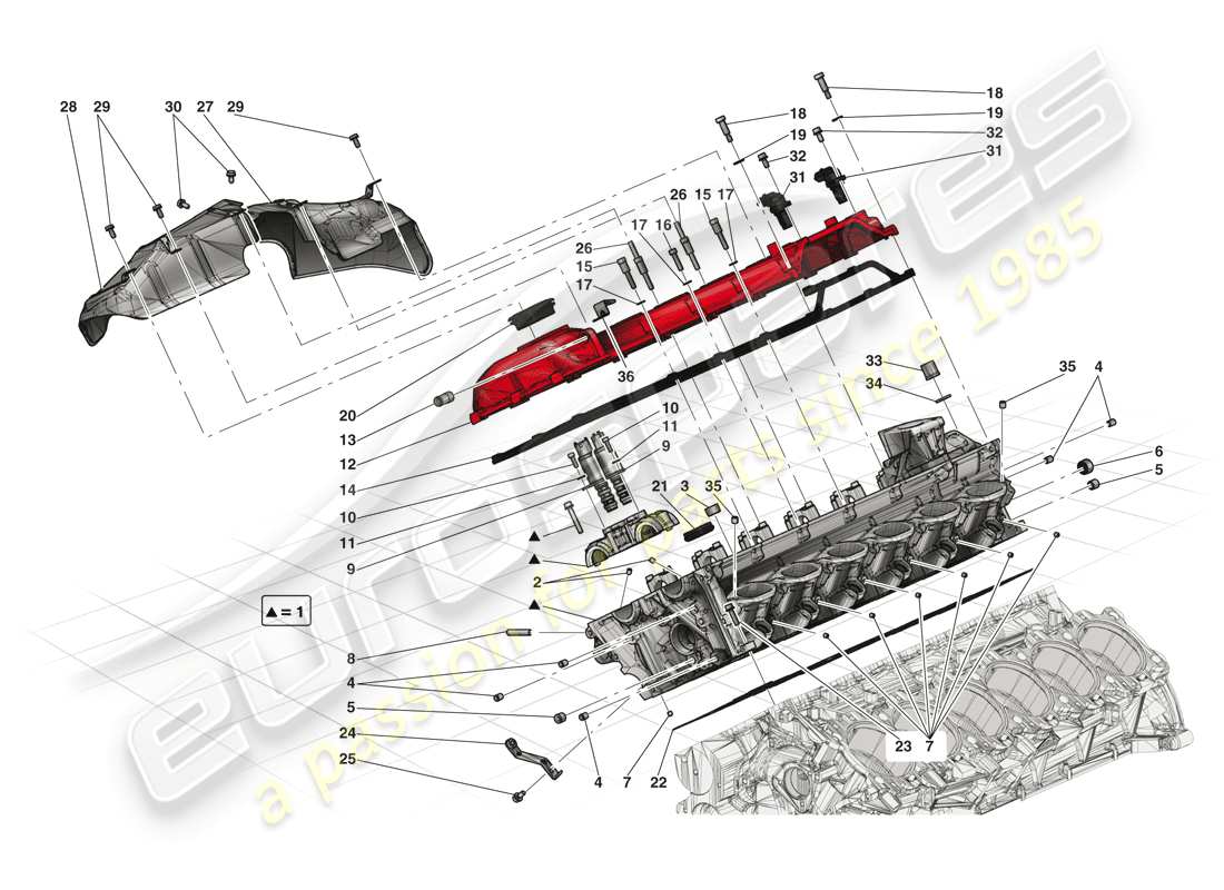 Ferrari LaFerrari (USA) right hand cylinder head Part Diagram