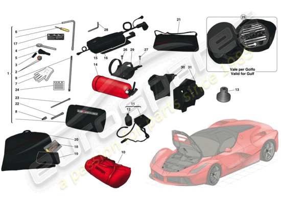 a part diagram from the Ferrari LaFerrari parts catalogue