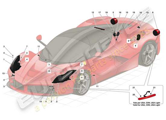 a part diagram from the Ferrari LaFerrari parts catalogue