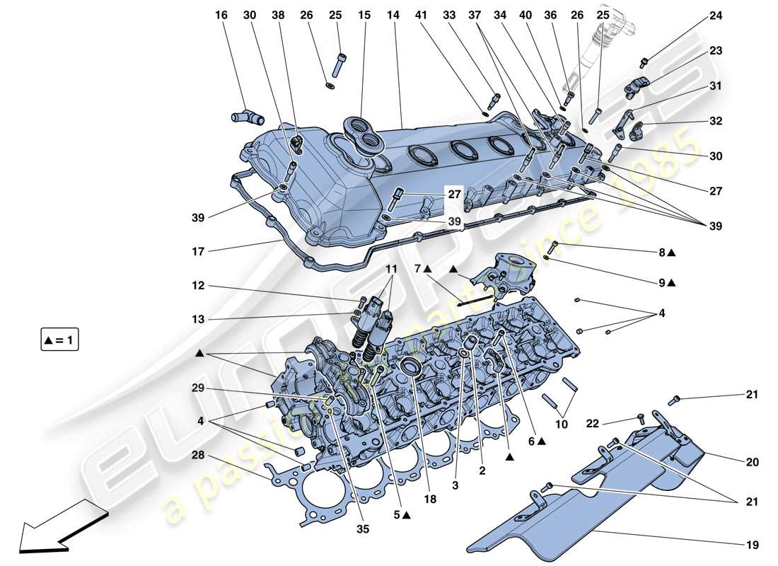 Ferrari F12 TDF (Europe) left hand cylinder head Part Diagram