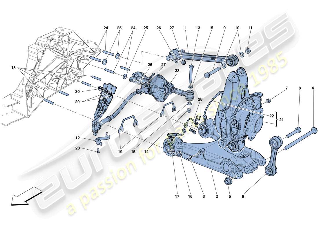 Ferrari F12 TDF (Europe) REAR SUSPENSION - ARMS Parts Diagram