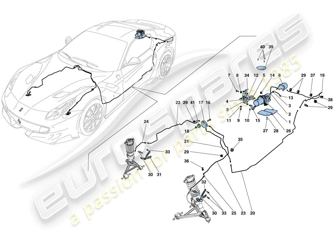 Ferrari F12 TDF (Europe) VEHICLE LIFT SYSTEM Part Diagram