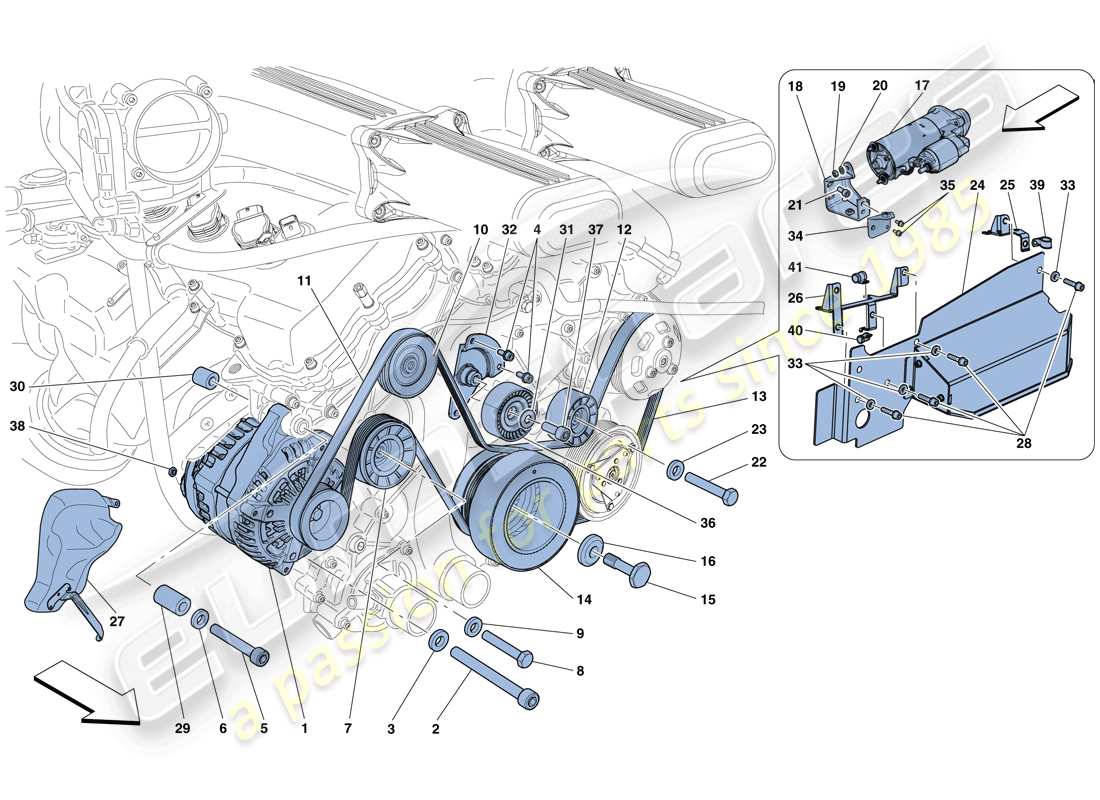 Ferrari F12 TDF (Europe) ALTERNATOR - STARTER MOTOR Parts Diagram