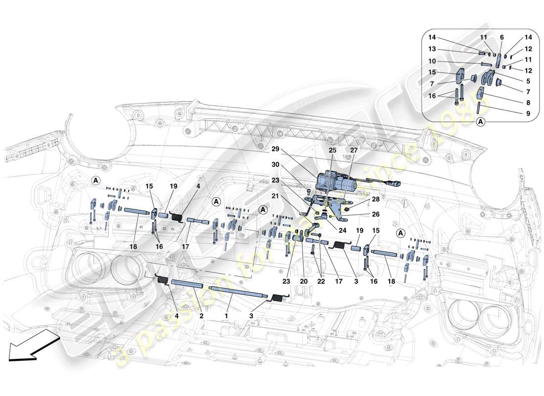 Ferrari F12 TDF (Europe) REAR ACTIVE AERO Part Diagram