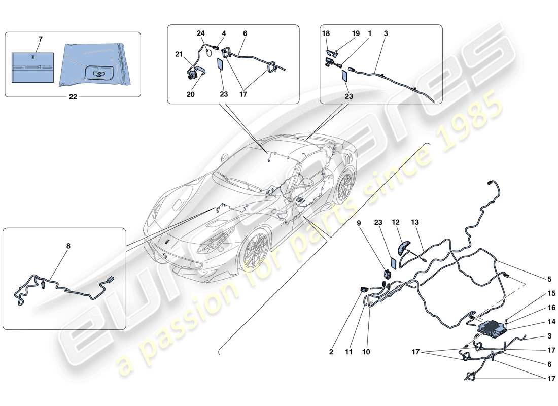 Ferrari F12 TDF (Europe) TELEMETRY Parts Diagram