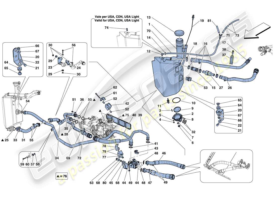 Ferrari F12 TDF (RHD) LUBRICATION SYSTEM: TANK Parts Diagram