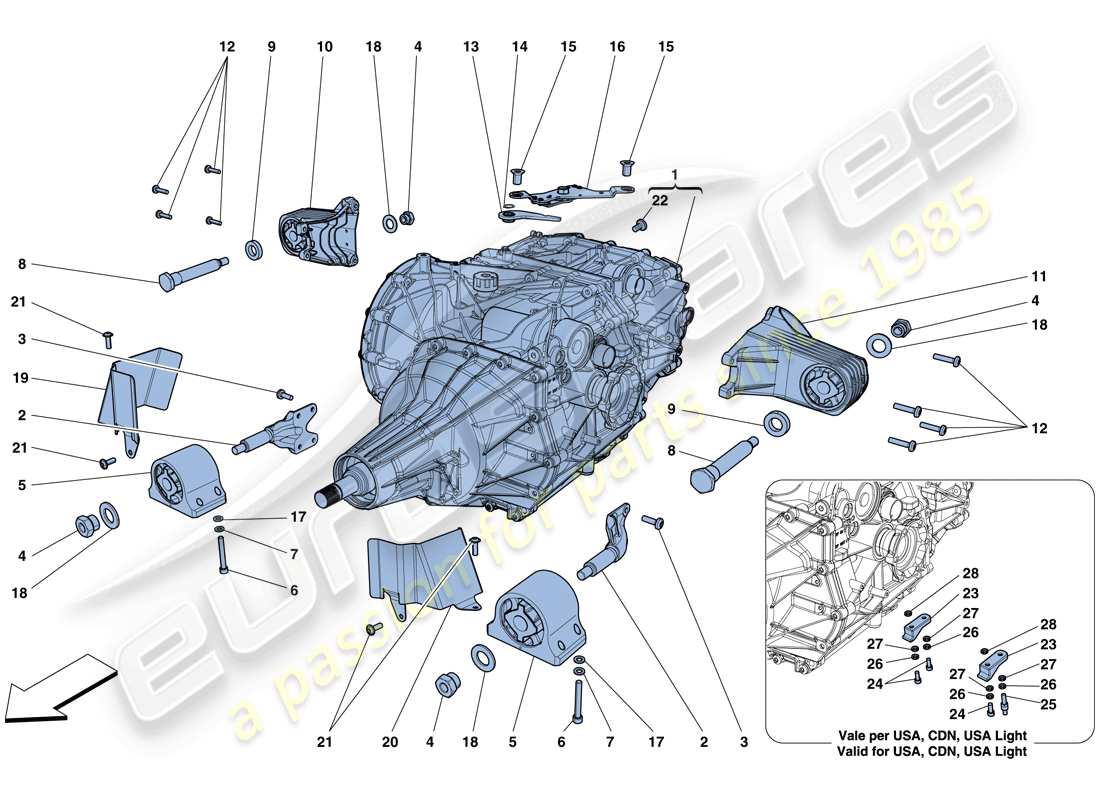 Ferrari F12 TDF (RHD) GEARBOX HOUSING Parts Diagram