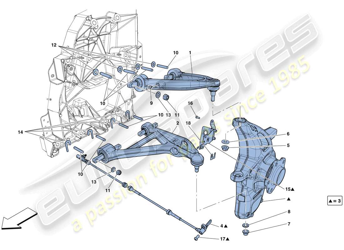 Ferrari F12 TDF (RHD) FRONT SUSPENSION - ARMS Part Diagram