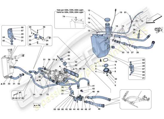 a part diagram from the Ferrari F12 TDF (RHD) parts catalogue