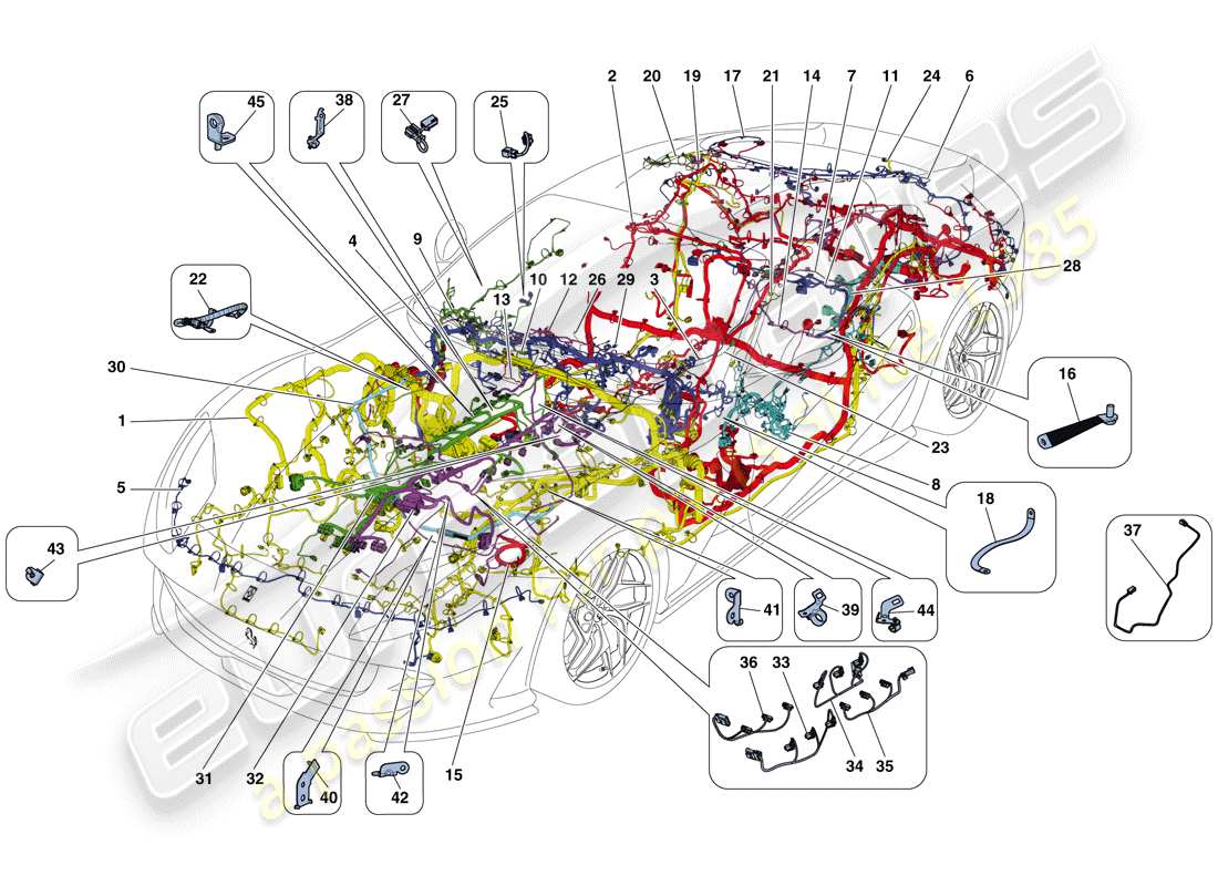 Ferrari 812 Superfast (RHD) MAIN WIRING HARNESSES Part Diagram