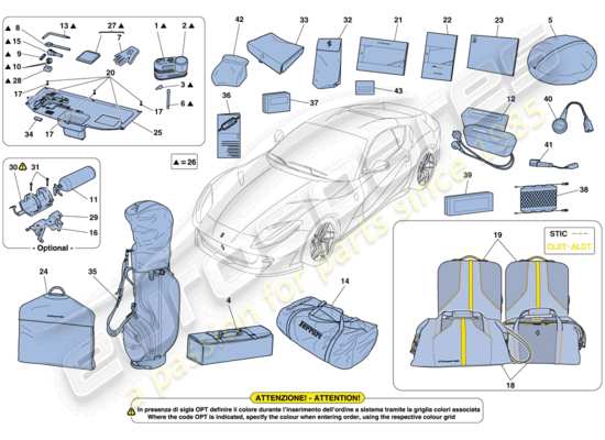 a part diagram from the Ferrari 812 Superfast (RHD) parts catalogue