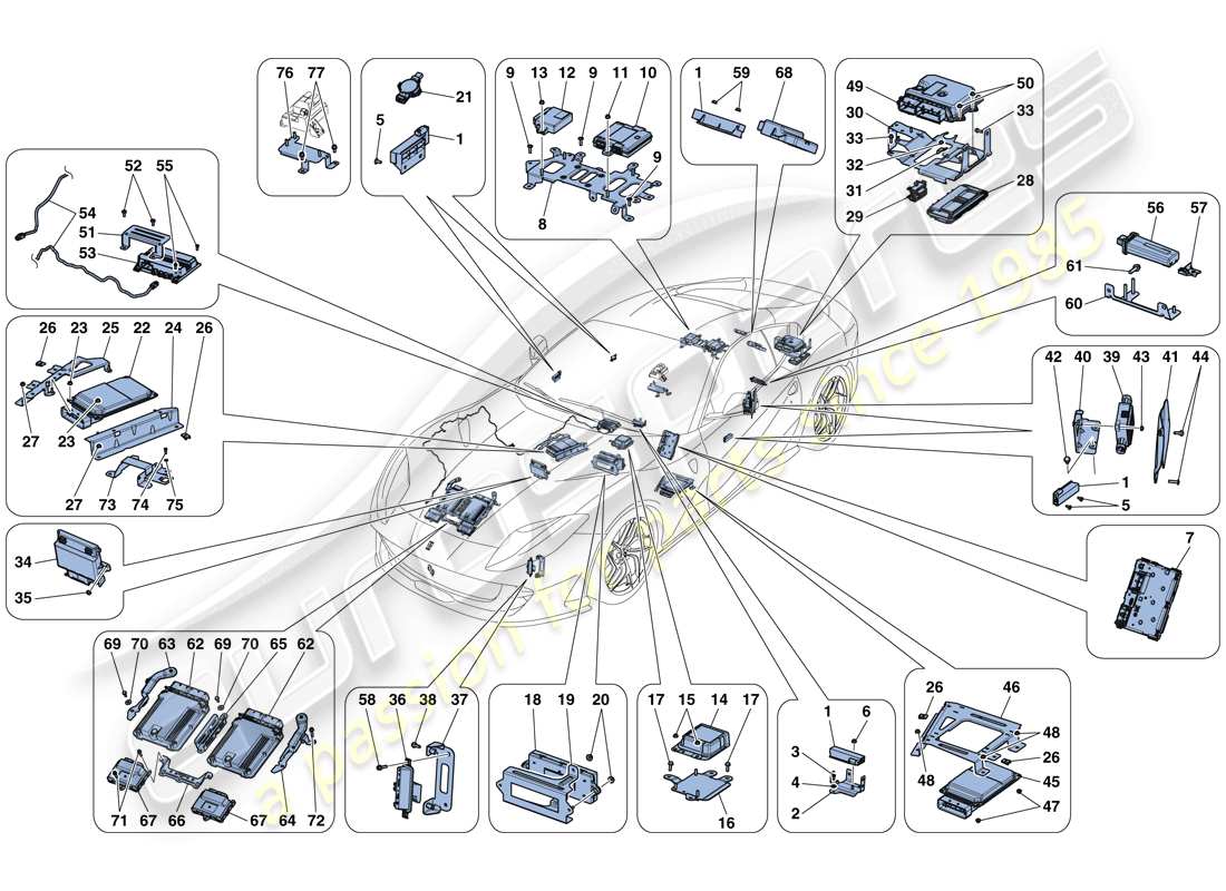 Ferrari 812 Superfast (USA) VEHICLE ECUs Part Diagram