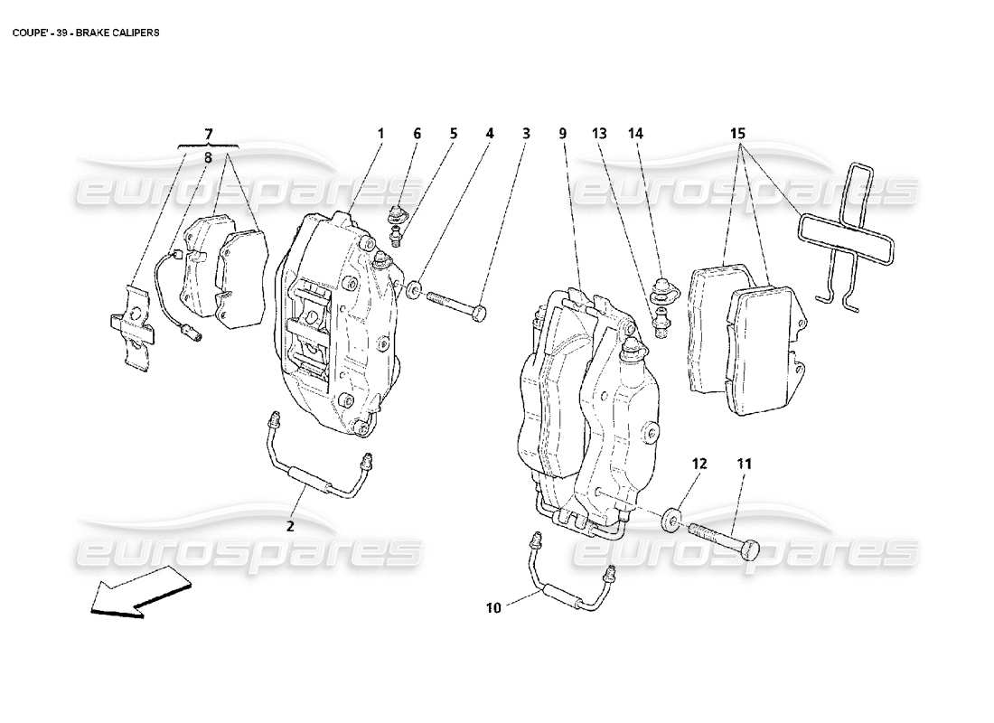 Maserati 4200 Coupe (2002) Brake Calipers Parts Diagram