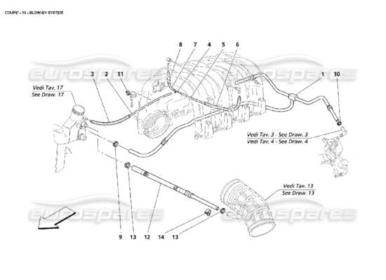 a part diagram from the Maserati 4200 parts catalogue