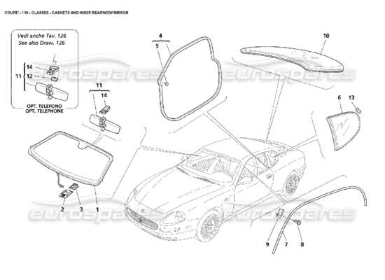 a part diagram from the Maserati 4200 parts catalogue