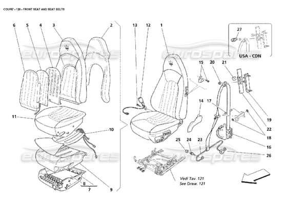 a part diagram from the Maserati 4200 Coupe (2002) parts catalogue