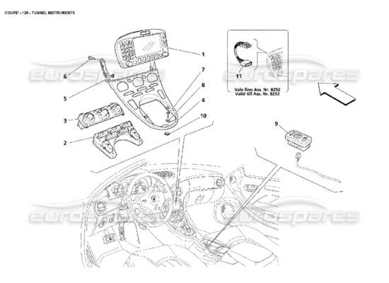 a part diagram from the Maserati 4200 parts catalogue