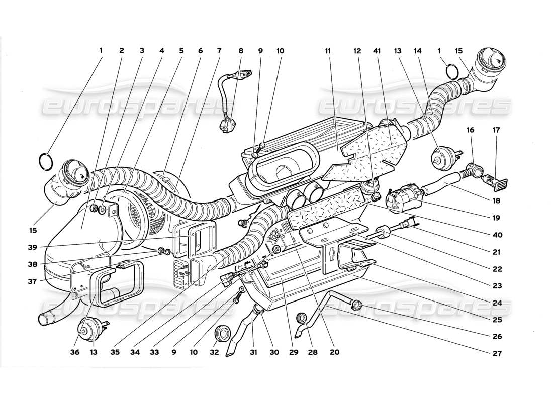 Lamborghini Diablo GT (1999) Climate Control Parts Diagram