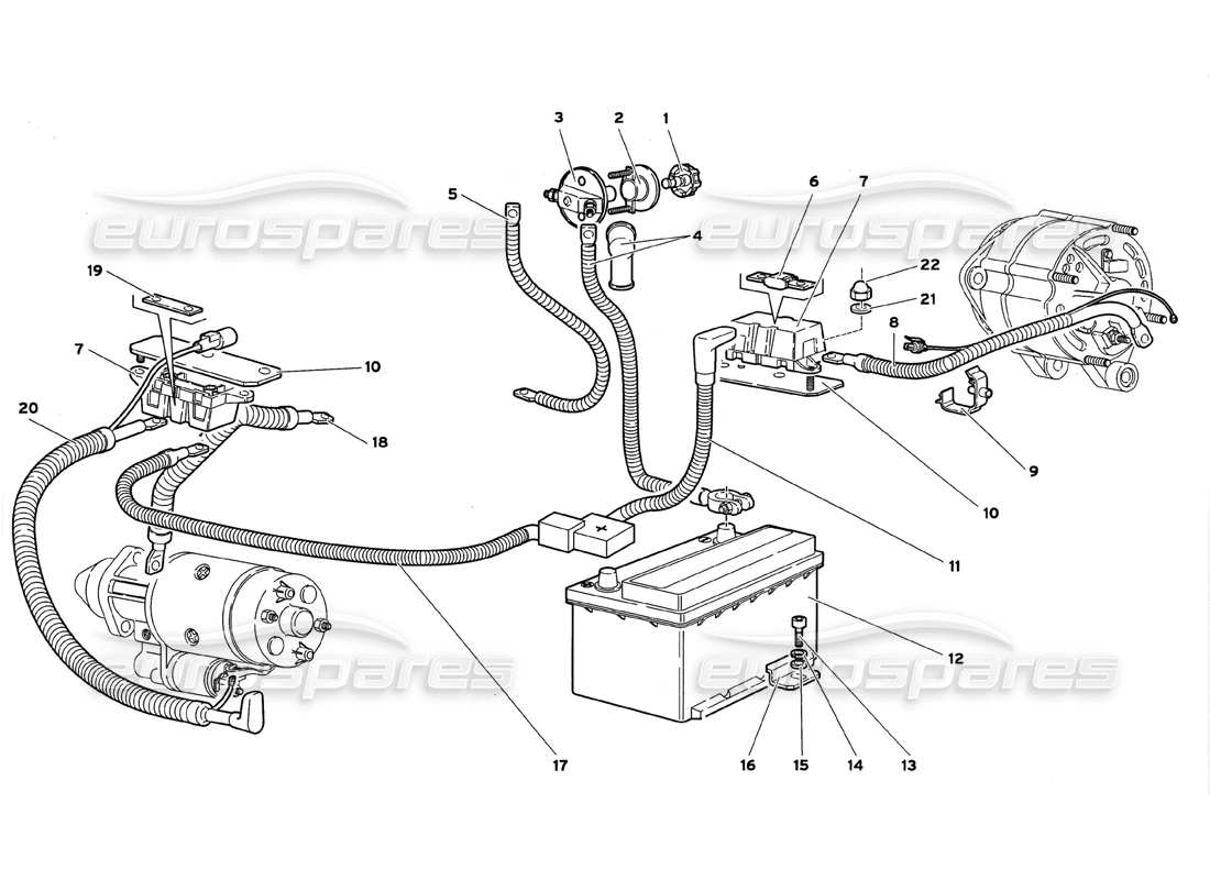 Lamborghini Diablo GT (1999) electrical system Parts Diagram