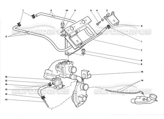 a part diagram from the Lamborghini Diablo parts catalogue