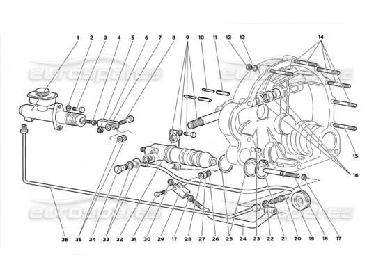 a part diagram from the Lamborghini Diablo parts catalogue