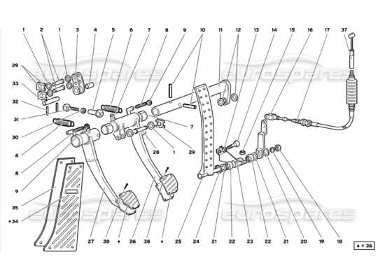 a part diagram from the Lamborghini Diablo parts catalogue