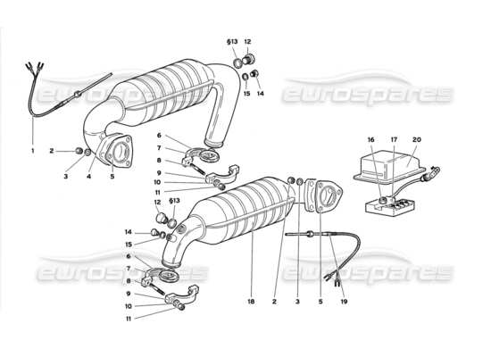 a part diagram from the Lamborghini Diablo parts catalogue