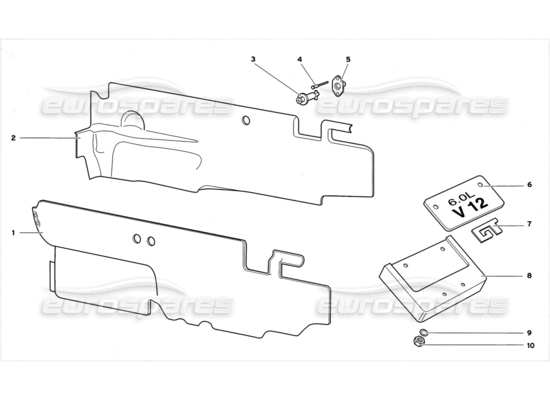 a part diagram from the Lamborghini Diablo parts catalogue