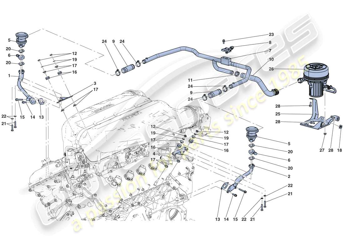 Ferrari LaFerrari Aperta (Europe) secondary air system Part Diagram