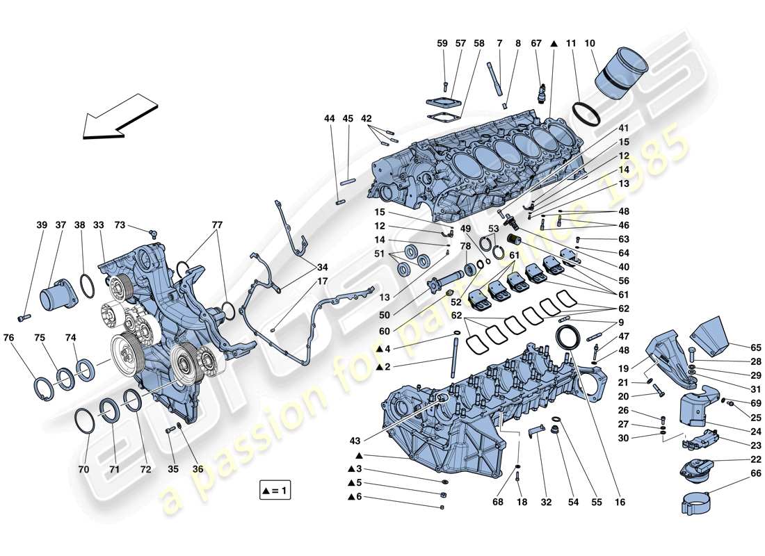 Ferrari GTC4 Lusso (Europe) crankcase Part Diagram