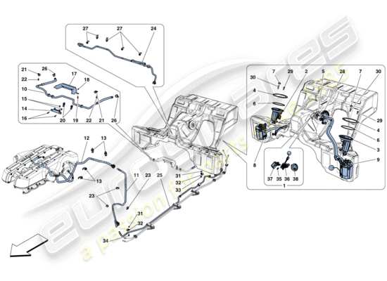 a part diagram from the Ferrari GTC4 parts catalogue