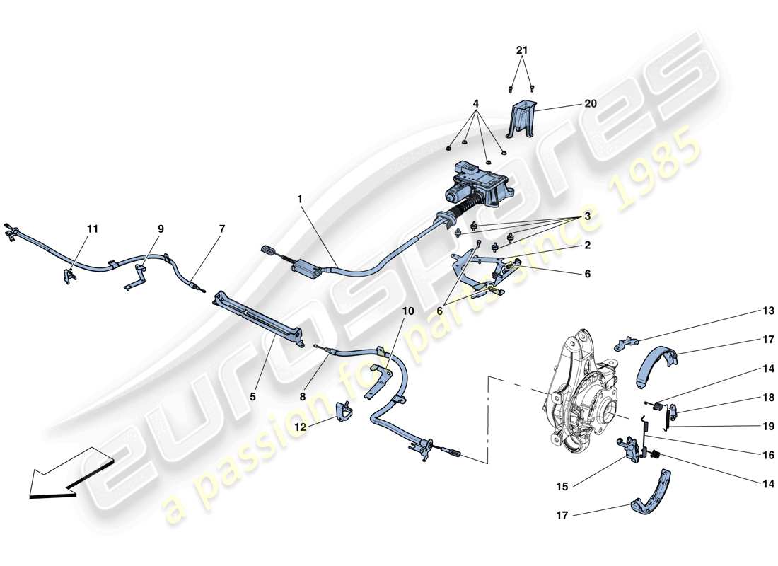 Ferrari GTC4 Lusso (USA) PARKING BRAKE CONTROL Parts Diagram