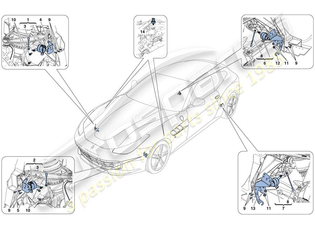 Ferrari GTC4 Lusso (USA) ELECTRONIC MANAGEMENT (SUSPENSION) Parts Diagram