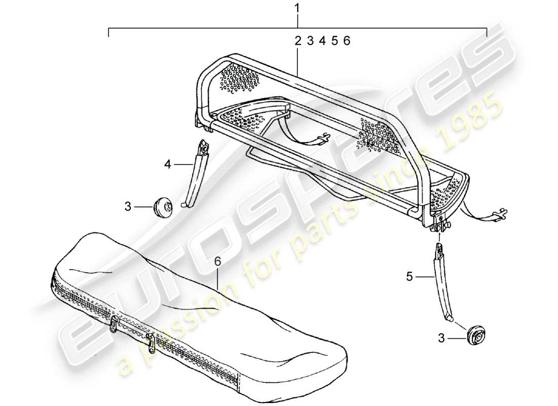 Porsche Classic accessories (1950) WINDSCREEN Part Diagram