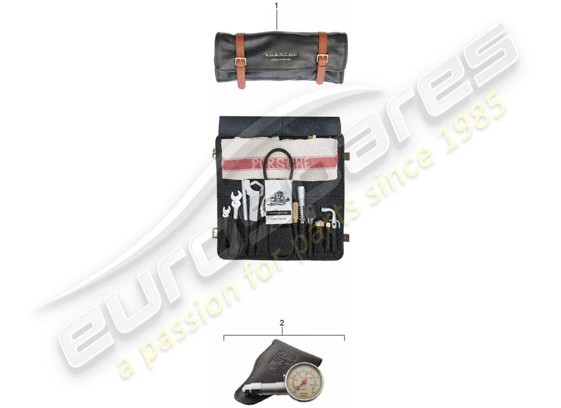 Porsche Classic accessories (1950) TOOL BAG WITH TOOLS Part Diagram