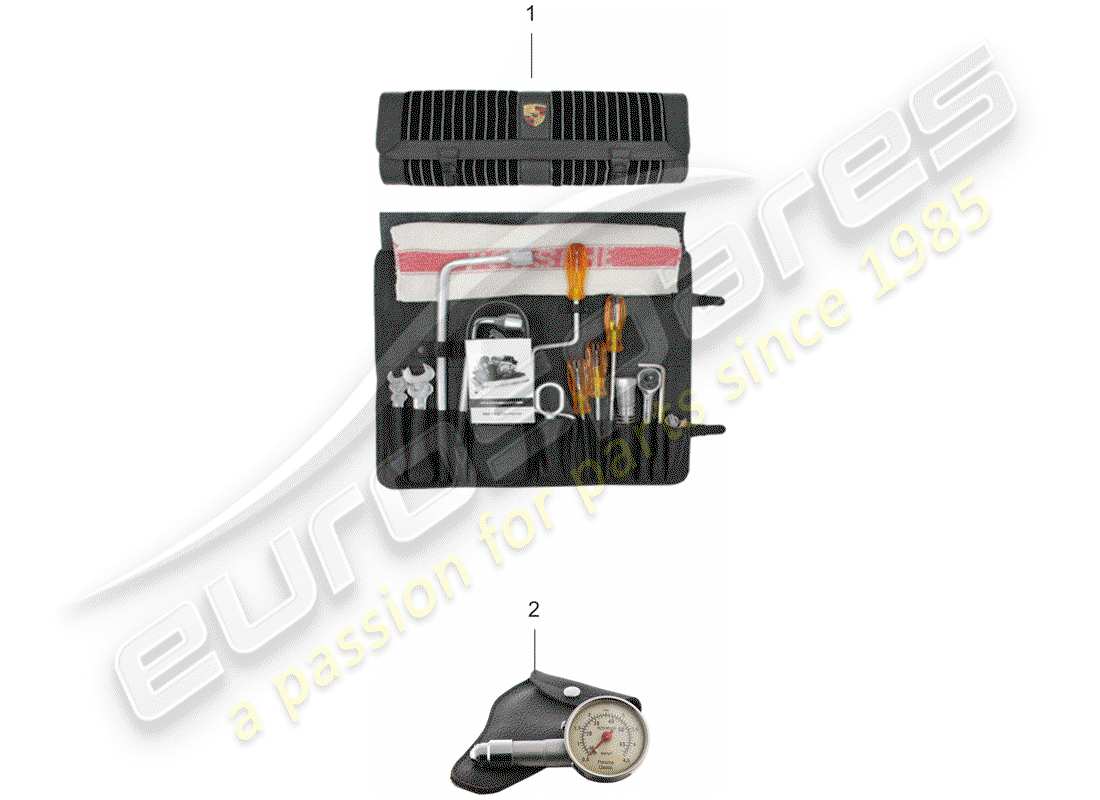 Porsche Classic accessories (1951) TOOL KIT BAG Part Diagram