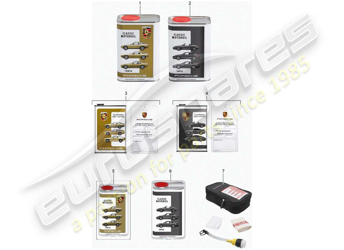 Porsche Classic accessories (1951) engine oil - Porsche classic - 1976-2005 Part Diagram