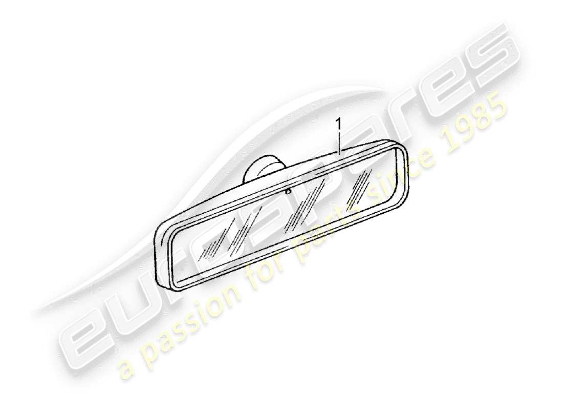 Porsche Classic accessories (1951) rear view mirror inner Part Diagram