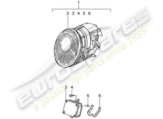 a part diagram from the Porsche Classic accessories (1952) parts catalogue